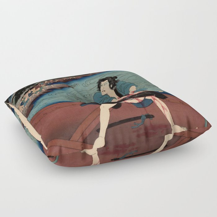 The Suicide of Shirai Gonpachi (Utagawa Kunisada) Floor Pillow