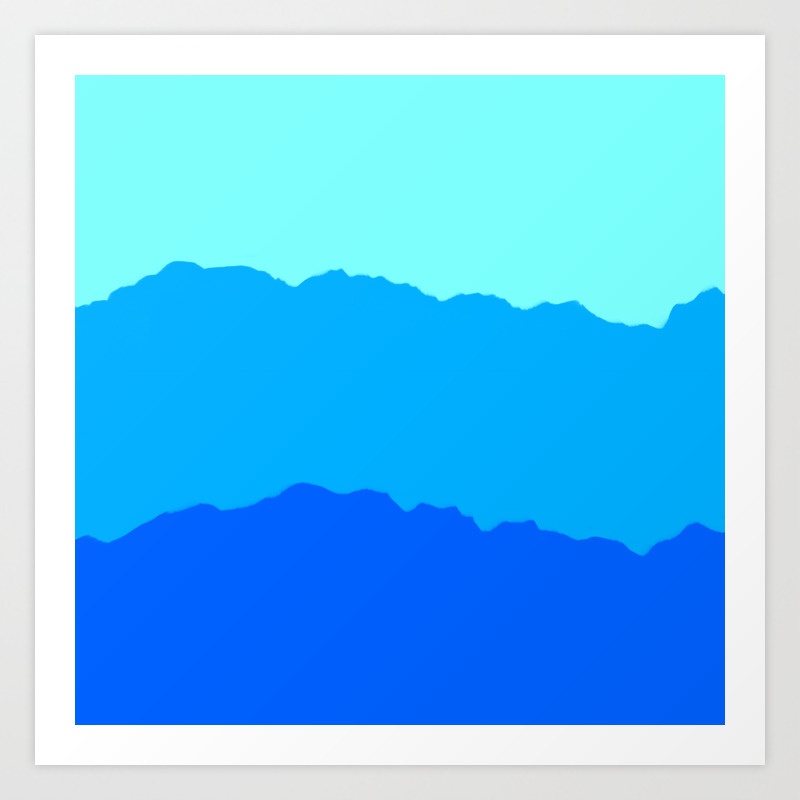 Minimal Mountain Range Outdoor Abstract Art Print By