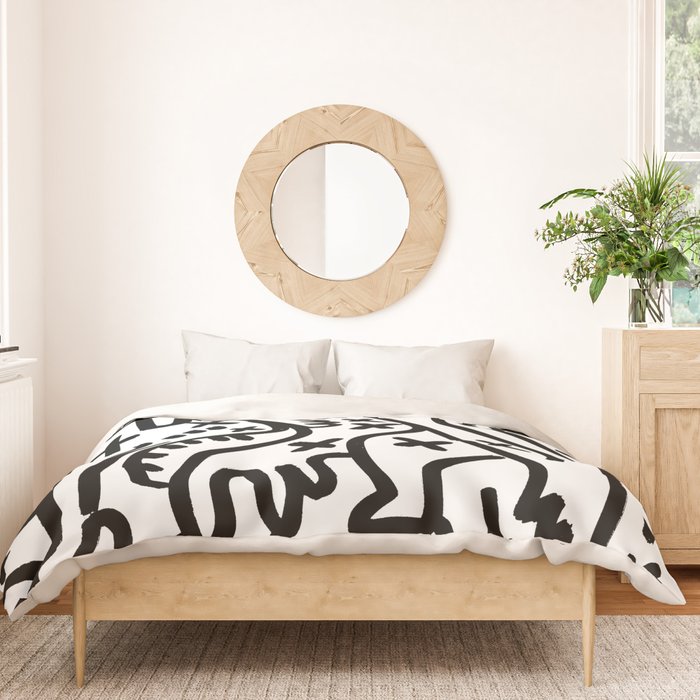 Graffiti Street Art Black And White Duvet Cover By Emmanuel Signorino Society6