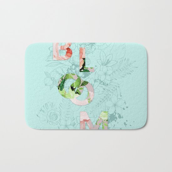 Vintage Bloom V2 #society6 Bath Mat