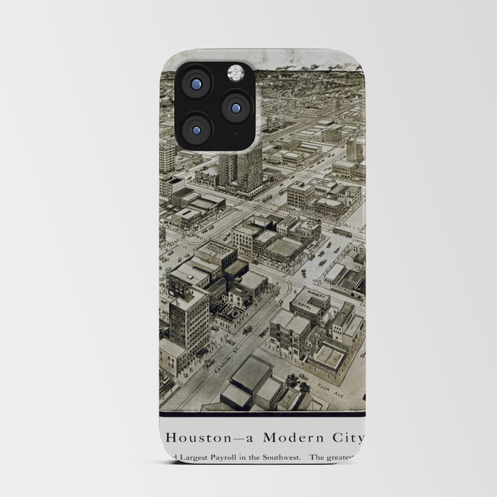 Houston-Texas-United States-1912 vintage pictorial map iPhone Card Case