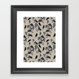 Pigeon Pattern Framed Art Print
