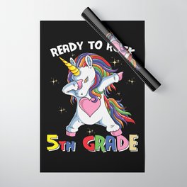 Ready To Rock 5th Grade Dabbing Unicorn Wrapping Paper