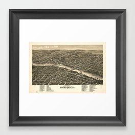 Vintage Map of Rockford Illinois (1880) Framed Art Print | Rockford, Oldrockfordmap, Oldmapofrockford, Rockfordhistory, Rockfordcartograph, Illinoishistory, Historicalillinois, Rockfordcitymap, Atlasofrockford, Historyofillinois 