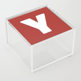 Y (White & Maroon Letter) Acrylic Box