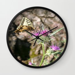 Scarce Swallowtail Butterfly and Thistle Wall Clock | Nature, Photo, Animal 