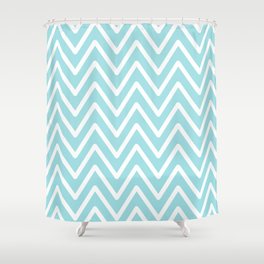 Chevron Wave Vivid Blue Shower Curtain