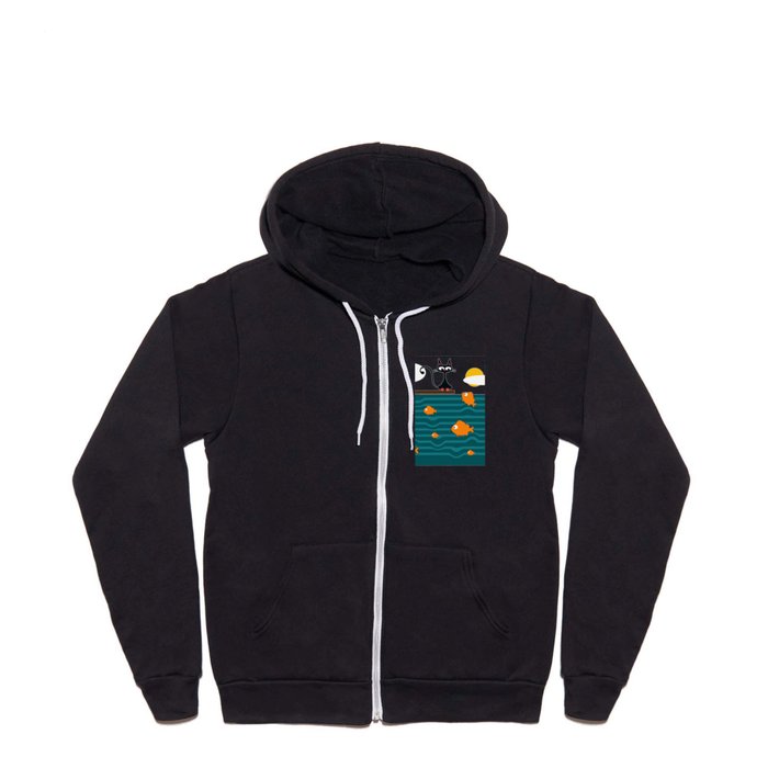 fishes and cat Full Zip Hoodie
