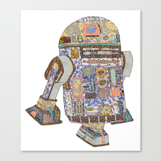R2D2 Crashed Into A Flower Shop Canvas Print