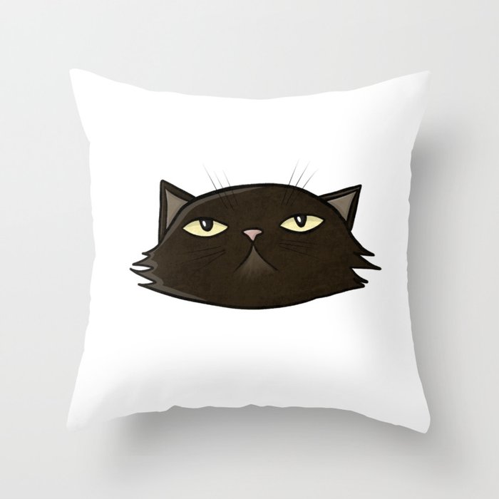 Black Kitty Throw Pillow