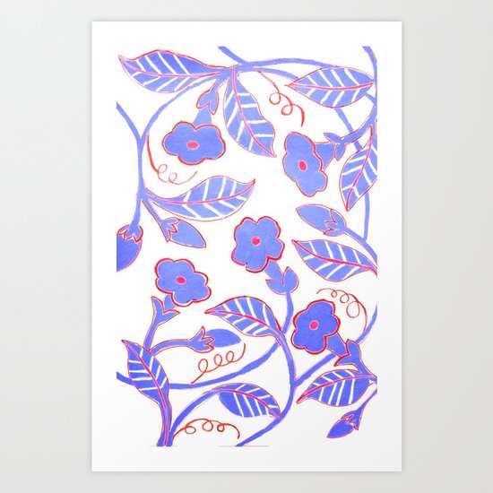 Mandavilla Blue Art Print