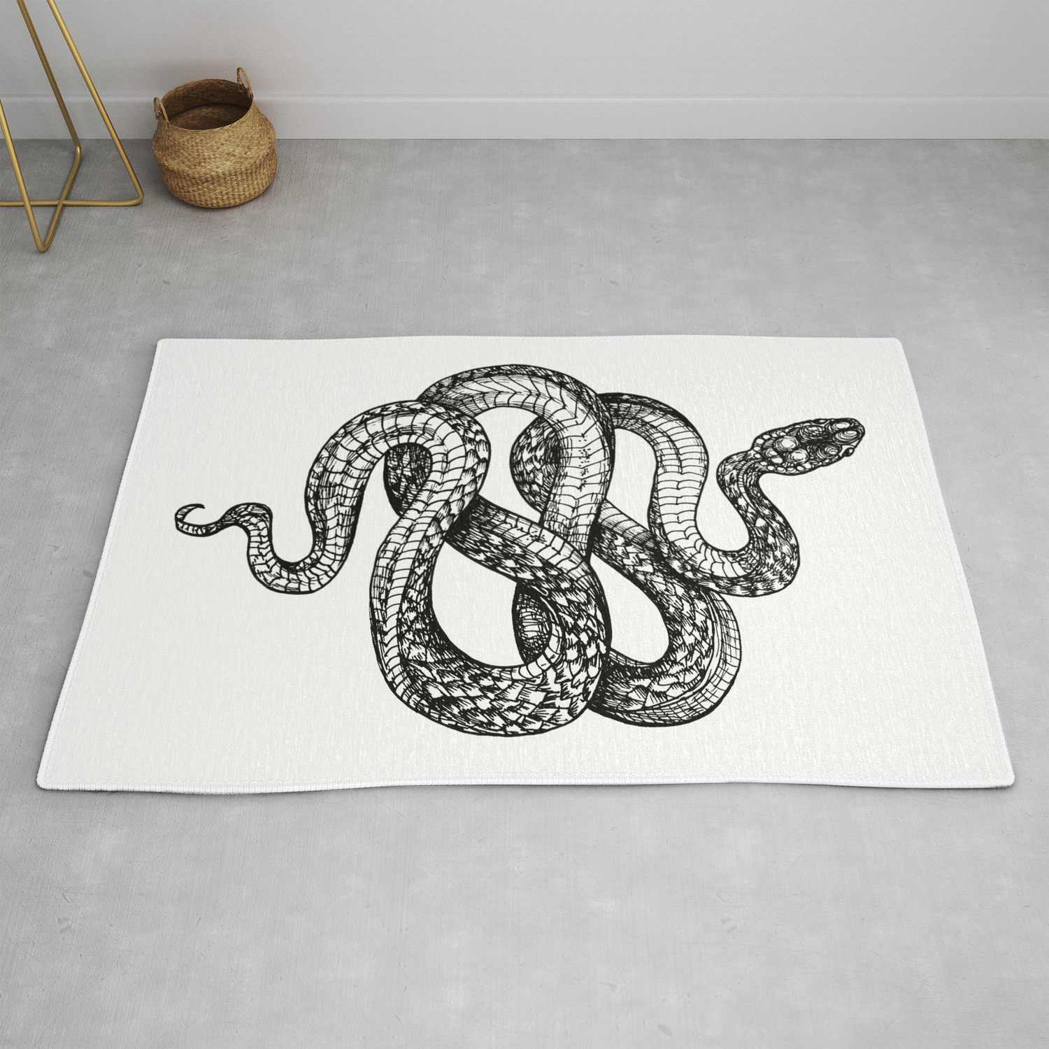 Snake Tattoo Sketch Rug By Saraeshak Society6