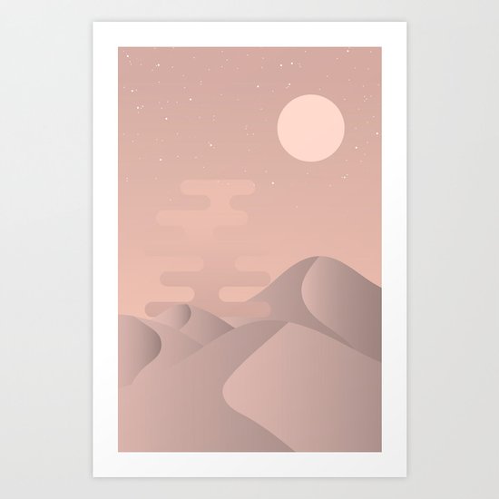 Rose gold desert Art Print
