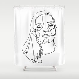 LINE ART FEMALE PORTRAITS III-I-I Shower Curtain