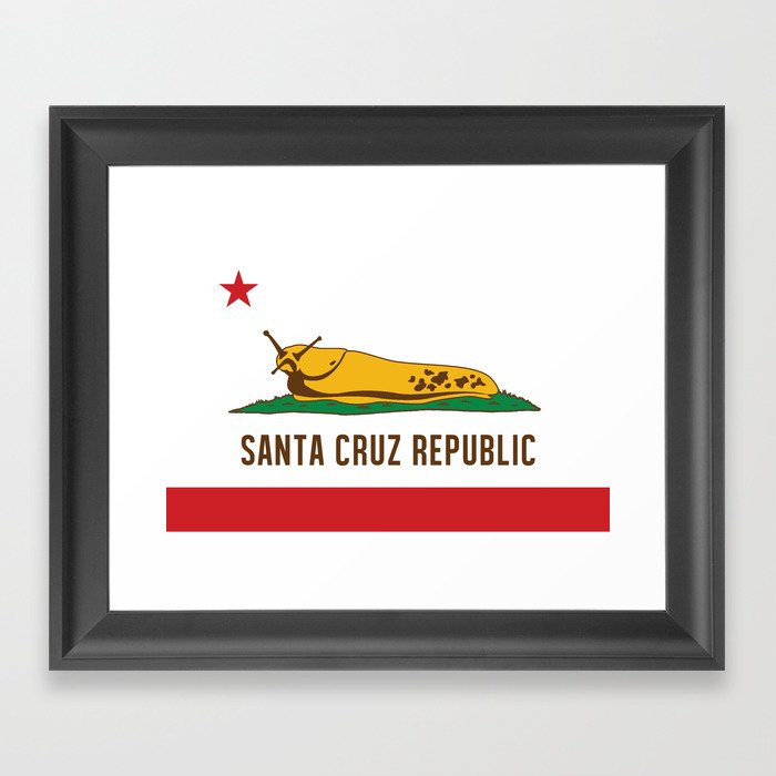 Santa Cruz Republic Banana Slug Flag Framed Art Print
