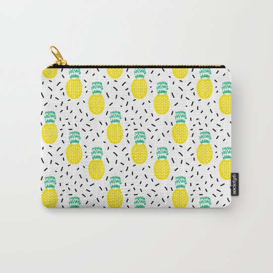 Pineapple fun modern minimal scandi design fresh fruit tropical island summer beach socal vegan Carry-All Pouch