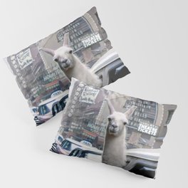 Llama Riding In Taxi In Color Pillow Sham
