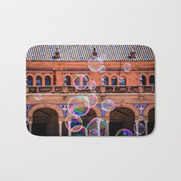 My Bubbles Bath Mat | Fun, Pink, Color, Tiles, Architecture, Brown, Rainbowcolors, Thiswanderingraccoon, Spain, Teal 