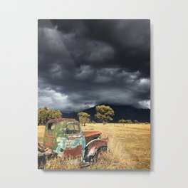 Colorful Taos Truck Metal Print | Mountain, Taos, Old Trucks, Colorful, Stormy Skies, Stormy, Rust, Photo, Ingrid Muller 
