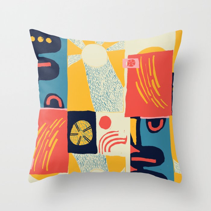 Suns Scandinavian Design Throw Pillow