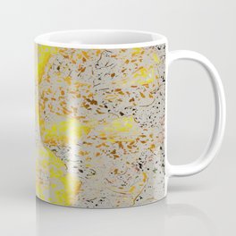 Abstract Yellow Petals on Confetti background - Impressionist Art Coffee Mug