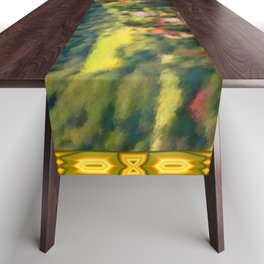 Framed painted landscape ... Table Runner