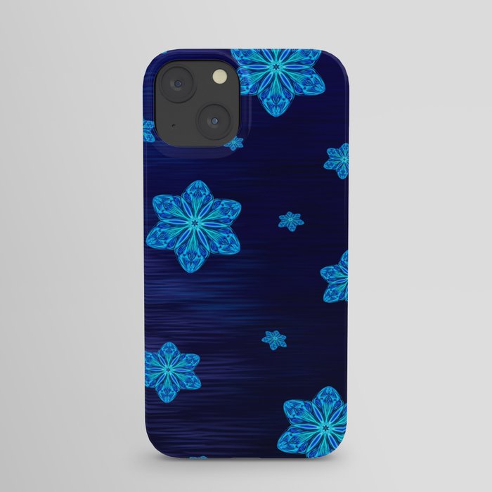 Snowy Cerulean Sea iPhone Case | Drawing, Digital, Pattern, Snowflake, Snowflake-pattern, Symmetrical-pattern, Blue, Ocean, Sea, Water