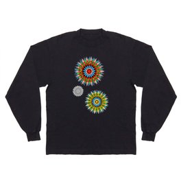 Colorful Mandala Grids Pattern-Dim Pallet Long Sleeve T-shirt
