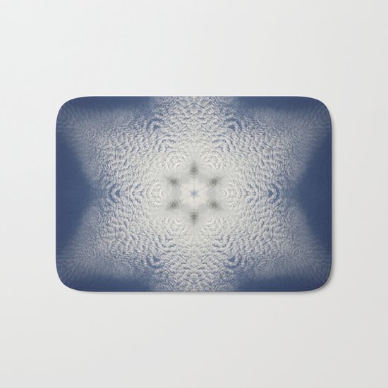 Snowflake of clouds kaleidoscope Bath Mat