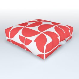 Mid century modern geometric red coral red medium pattern Outdoor Floor Cushion | Redcoral, Nordicscandinavian, Midcenturypattern, Moonsun, Redandwhite, Cooltrendy, Geometrygeo, Coralred, Whiteandred, Graphicdesign 