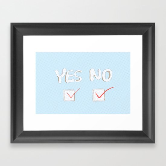 Yes No Framed Art Print