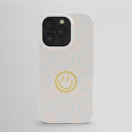 Preppy Smiley Face - Blue and Yellow iPhone Case | Pattern, Digital, Smile, Happy, Graphicdesign, Preppy, Smiley Face 
