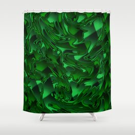 Emerald Green Chromatic Melt Shower Curtain