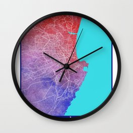 Aberdeen city map in watercolor Wall Clock