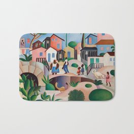 Tarsila do Amaral — Morro da Favela (Shanty Town Hill) Bath Mat | Modernpainting, Brazil, Carnival, Painting, Artnaif, Brazilianart, Shantytown, 20S, Abaporu, Favela 