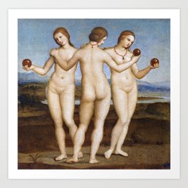 Three Graces by Raphael Art Print