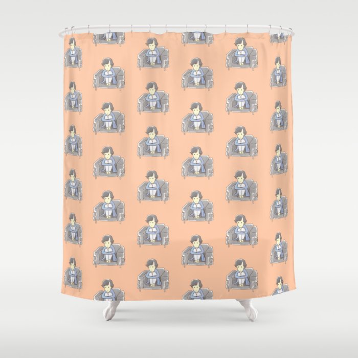 Sulky Sherlock - Peach Shower Curtain