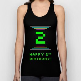 [ Thumbnail: 2nd Birthday - Nerdy Geeky Pixelated 8-Bit Computing Graphics Inspired Look Tank Top ]