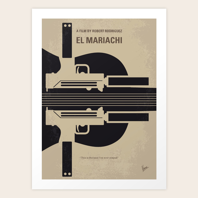 No445 My El Mariachi Minimal Movie Poster Art Print By