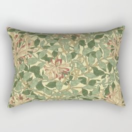 William Morris Vintage Honeysuckle Green & Pink Rectangular Pillow