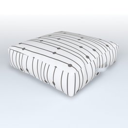 Dark Brown and White Retro Stripe Dot Pattern Pairs Dulux 2022 Popular Colour Rubble Road Outdoor Floor Cushion