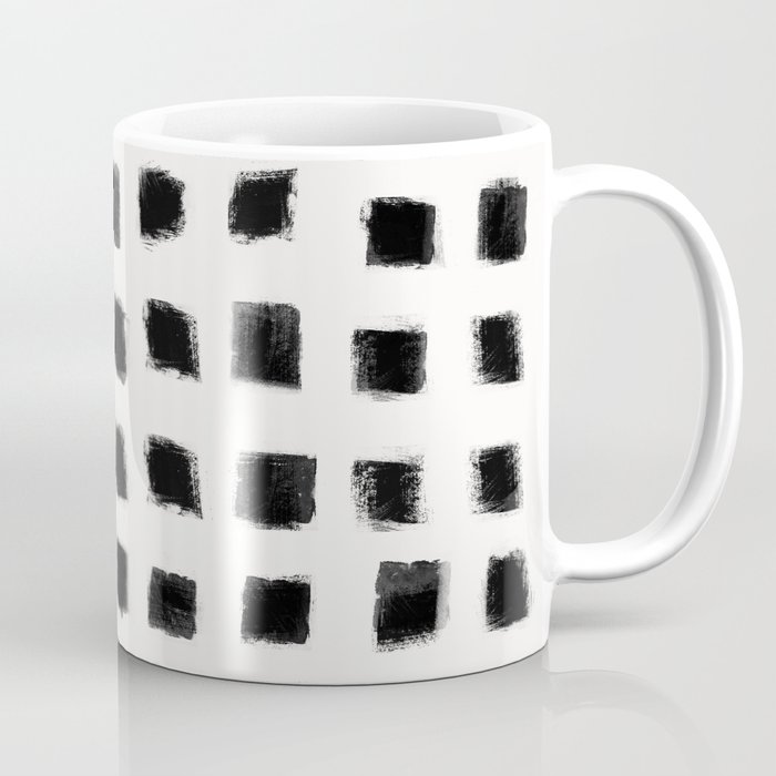 form blocs | polka strokes narrow | black on off white  Coffee Mug