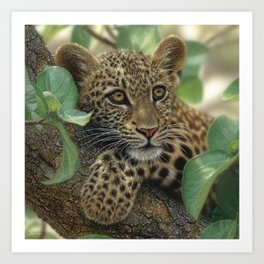 Leopard Cub - Tree Hugger Art Print