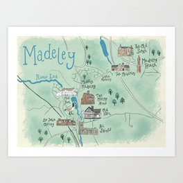 Madeley Illustrated Map Art Print