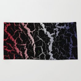 Cracked Space Lava - Red/White/Blue Beach Towel