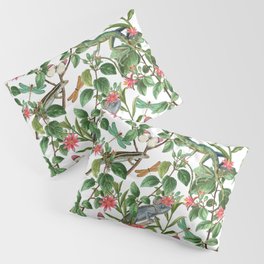 Vintage & Shabby Chic - Iguana And Insects Tropical Animals And Flowers Garden Pillow Sham