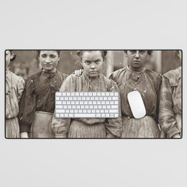 Vintage photo of Cotton Mill workers Desk Mat