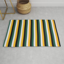 Classic Vertical Contrasted Green Boho Hipster Stripes  Rug | Retro Stripes, Minimalist Stripes, Pattern, Retrominimal, Graphicdesign, Simple, Sport Stripes, Stripes, Classic Stripes, Minimalist Pattern 
