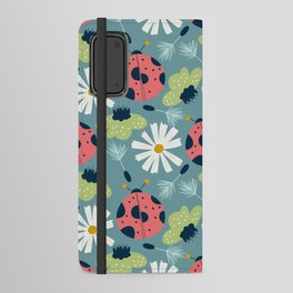 Scandinavian Spring Flowers with Ladybugs Android Wallet Case