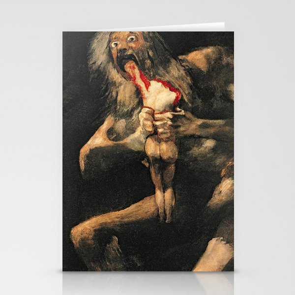 Saturn Devouring His Son Goya Painting Stationery Cards By